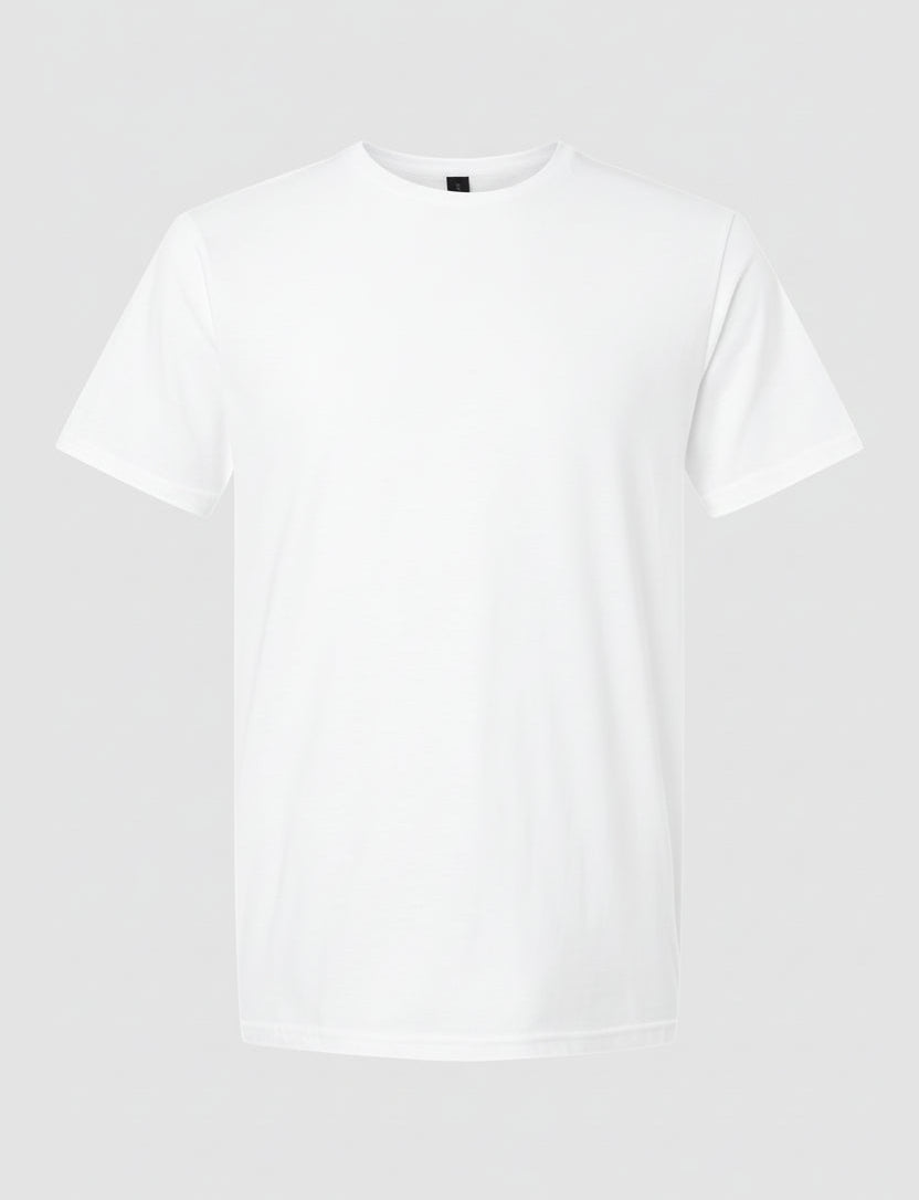 Plain white t-shirt on a white background