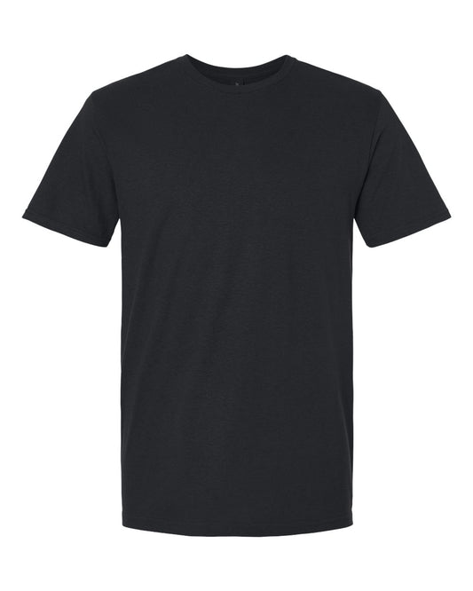 Black t-shirt on a white background