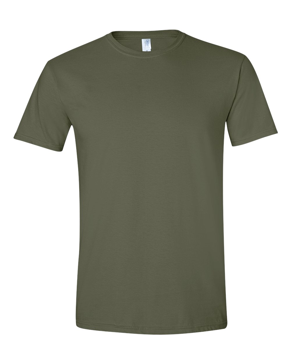 Plain army green t-shirt on a white background